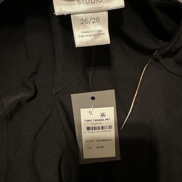 Avenue tunic with outer layer in black with brown print sz 26/28 NWT - Picture 6 of 6